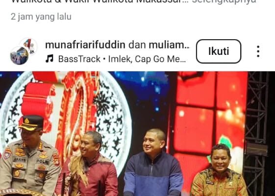 Makassar Rayakan Cap Go Meh Festival Zou Zou 2025 dengan Semarak, Munafri Arifuddin: Ini Bukti Kota yang Inklusif. (FOTO: Tangkapan Layar IG @munafriarifuddin)