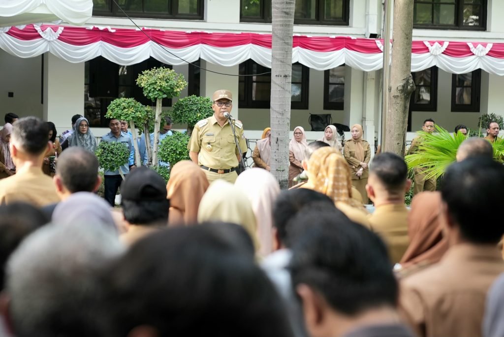 Wali Kota Makassar Danny Pomanto Pimpin Apel Perpisahan, Berpesan untuk Tetap Loyal kepada Pemimpin Baru. (Foto: Ist)