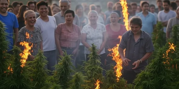 Ilustrasi Kebun Ganja Terbakar. (Foto: Merdekan.com)