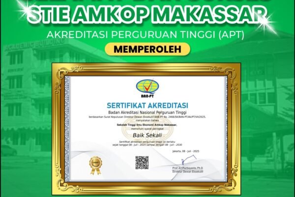 STIE AMKOP Makassar Raih Nilai Baik Sekali dari BAN-PT