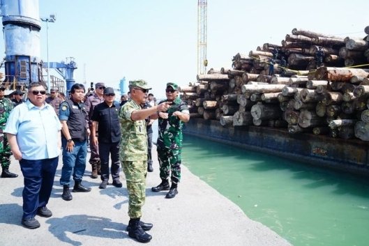 TNI Tegaskan Komitmen Berantas Kejahatan Lingkungan, Amankan 4.610 m³ Kayu Ilegal di Gresik